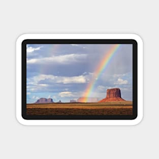 Double Rainbow over Monument Valley, Arizona, USA Magnet