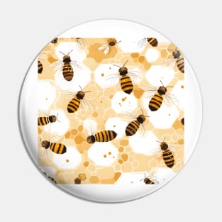 Honeycomb and Bee Pattern 13 Pin