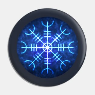 Helm of Awe Sigil, Icelandic Magical Stave Wrought in Ice Fire Pin