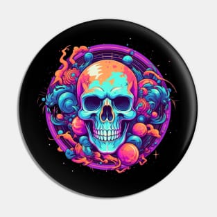 Trippy Skull Psychedelic Colors LSD Pin