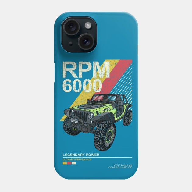 Jeep Wrangler Trailcat 4x4 Phone Case by Guyvit