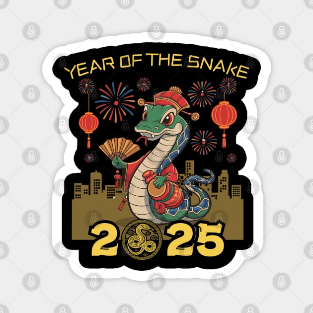 Year Of The Snake 2025, Chinese New Year Magnet by Creatifly Graphic Tees