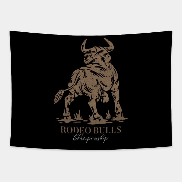 Rodeo bulls championship Tapestry by Theodhian