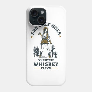 Funny Vintage Western Cowgirl Whiskey Lover Shirt Phone Case
