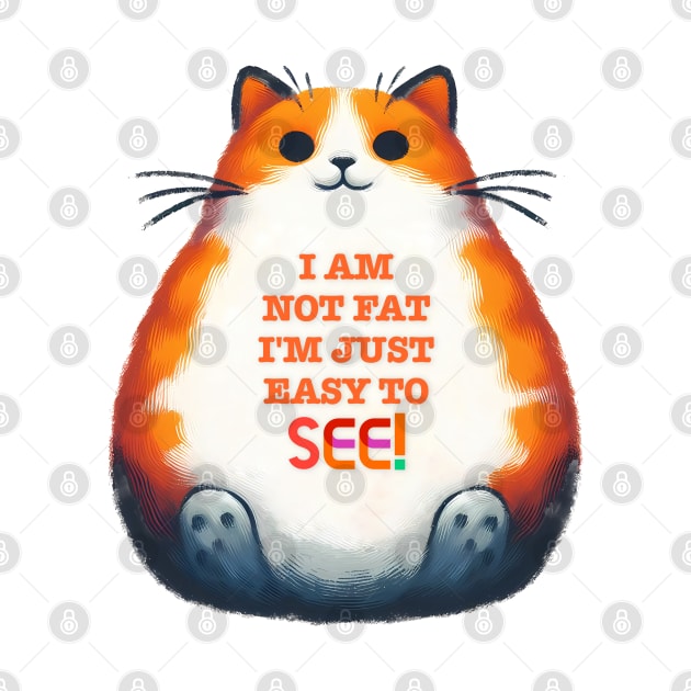 Funny Cat T-Shirt - I’m Not Fat I’m Just Easy To See by ANSAN