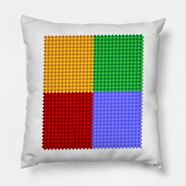 Beautiful yellow green blue red   squares Pillow by jaml-12