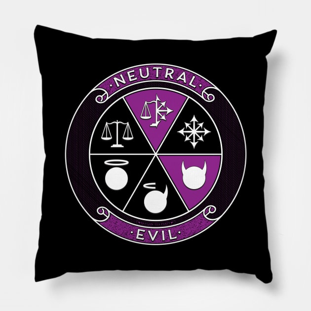 Neutral Evil Pillow by RaygunTeaParty