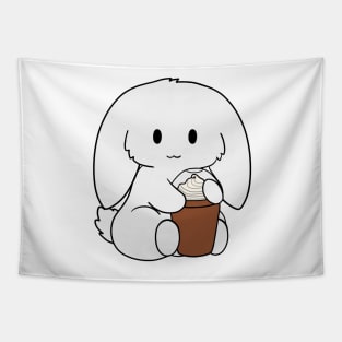 White Bunny Ice Coffee Tapestry