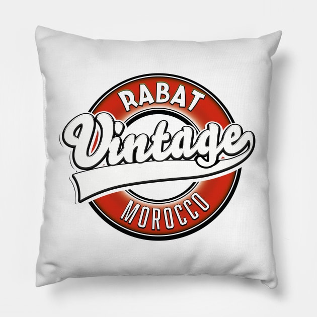 Rabat morocco vintage logo Pillow by nickemporium1