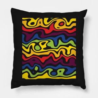 Rainbow liquified lines Pillow