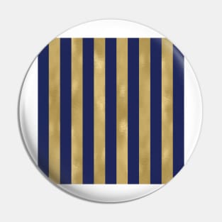 Navy Blue and Gold Metallic Vertical Stripes Pin