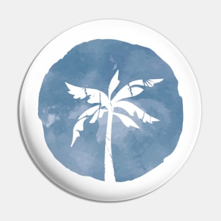 Watercolor Palm Tree Blue Cloud Pin