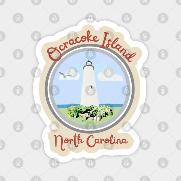 Ocracoke Island Lighthouse Magnet by Trent Tides