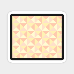 Peach Yellow Orange Pink Geometric Triangles Pattern Magnet