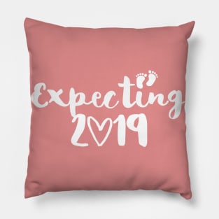 Expecting 2019 Footprints Pillow