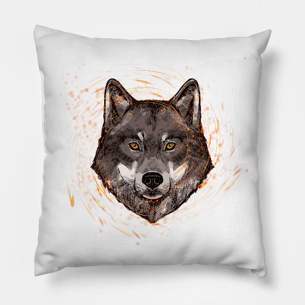 Wolf spirit animal Pillow by Chavjo Mir11