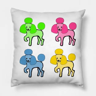 Technicolor Poodles Pillow