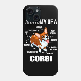 Dog anatomy of a corgifunny dog314 paws Phone Case