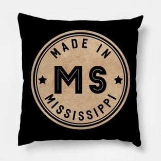 Made In Mississippi MS State USA Pillow