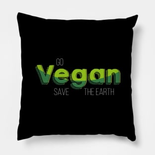 Go Vegan Save The Earth Beautiful Minimalist Illustration Pillow