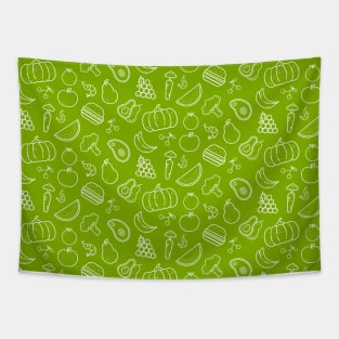 Fruits, Vegetables, Junk, Foods, Bad, Healthy, Gift Tapestry