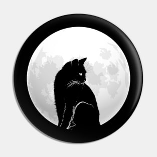 Black Cat and Full Moon Pin