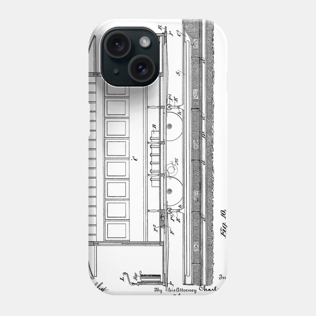 Electric Railway Trolley Vintage Patent Hand Drawing Phone Case by TheYoungDesigns