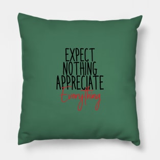 EXPECT NOTHING APPRECIATE EVERYTHING Pillow