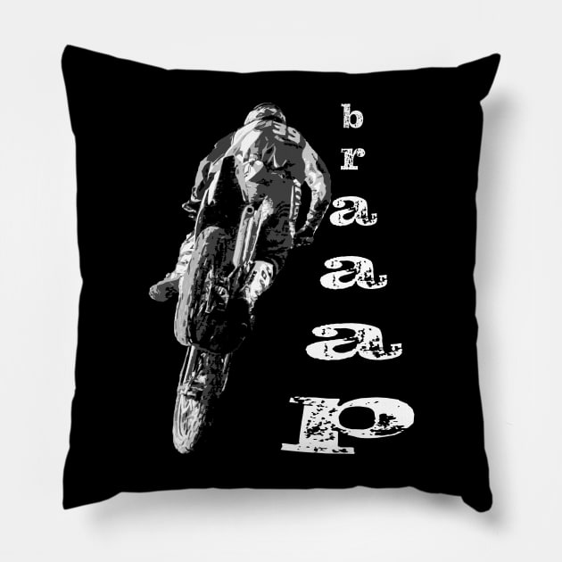 freestyle motocross enduro Pillow by rickylabellevie