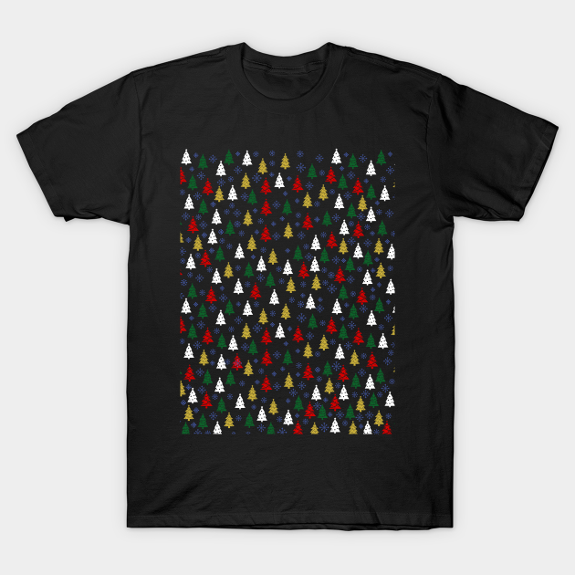 Discover Christmas Tree And Snowflakes Pattern - Christmas Tree Pattern - T-Shirt