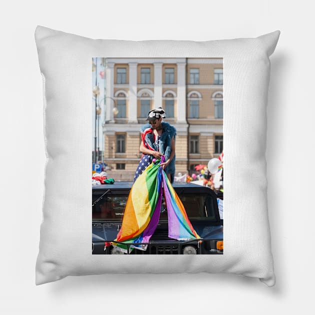 Helsinki Gay Pride Pillow by ansaharju