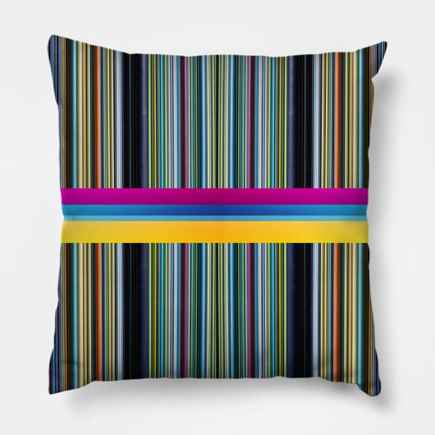 Colorful vertical striped lines pattern Pillow by Choulous79