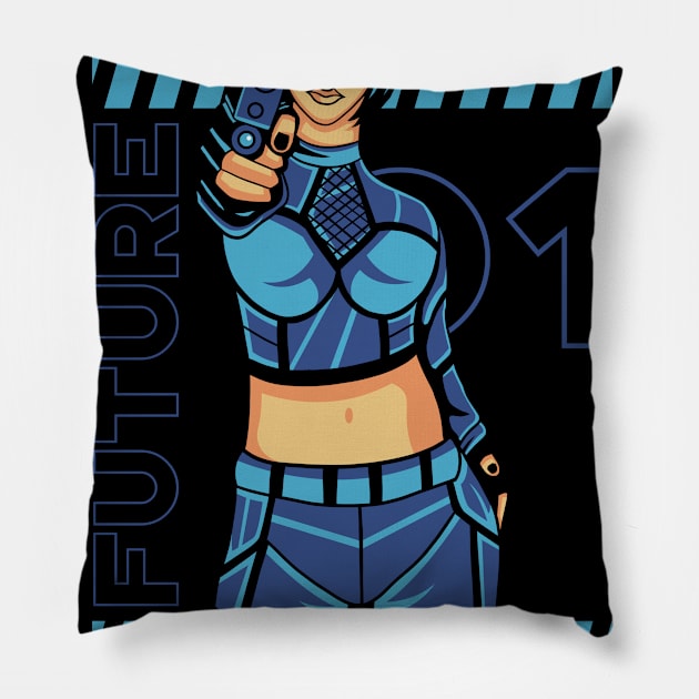 futuristic Pillow by imkram2x