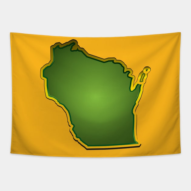 WISCONSIN - GREEN & YELLOW Tapestry by upursleeve