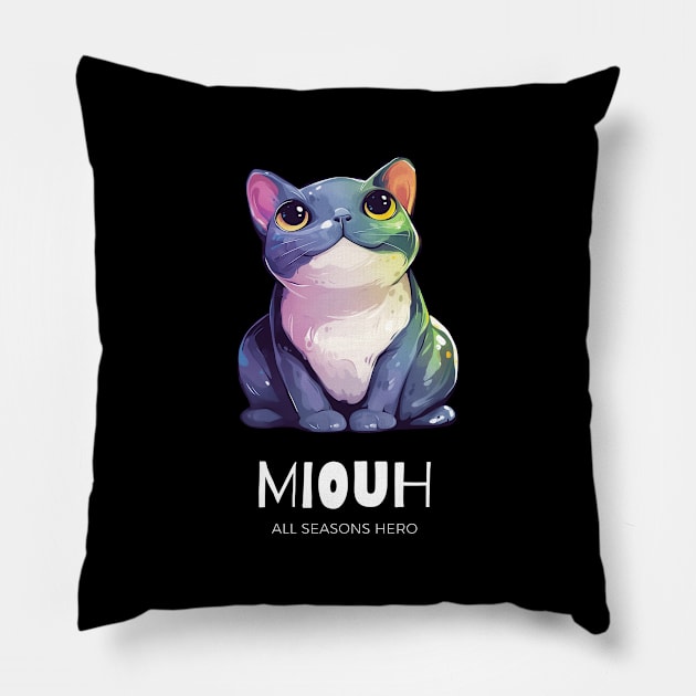 Funny outfit for lovers, cat, gift "MIOUH" Pillow by Adam Brooq