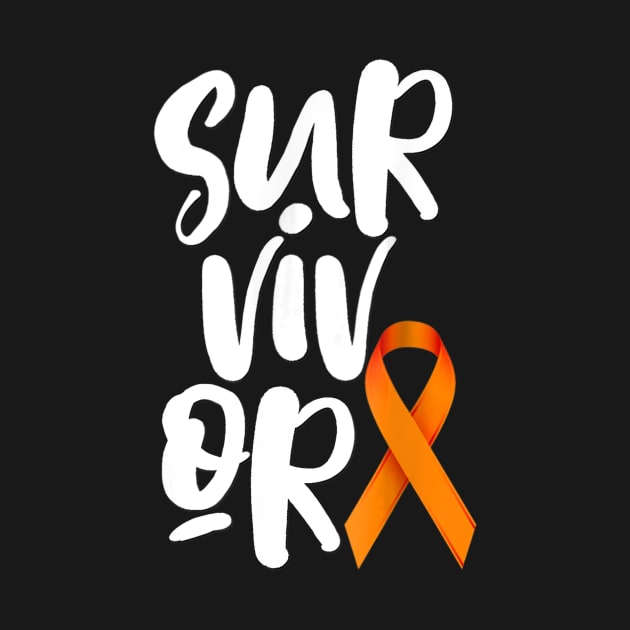 Leukemia Cancer Survivor Shirt Orange Ribbon Kidney by mazurprop