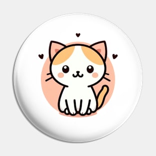 Adorable, Friendly, Cute Cat Logo Pin