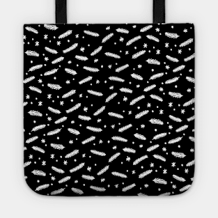 Christmas branches and stars - black and white Tote