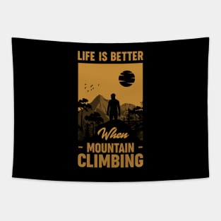 Rock Climbing Mountain Climber Bouldering Tapestry