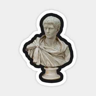 Caligula Marble Bust - Roman Soldier Sculpture 18th Century Magnet