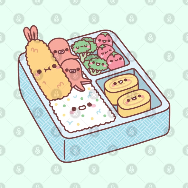 Kawaii Japanese Bento Box Tempura Prawn by rustydoodle