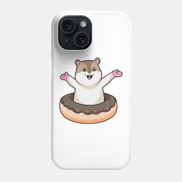 Hamster with Chocolate Donut Phone Case by Markus Schnabel