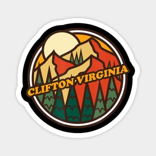 Vintage Clifton, Virginia Mountain Hiking Souvenir Print Magnet