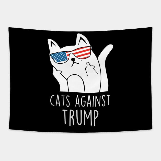 Protest Cat: Cats Against Trump Funny Gift Tapestry by cotevalentine