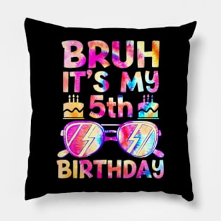 Kids Bruh Its My 5Th Birthday 5 Year Old Boy Gamer Pillow