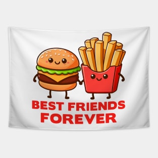 Hamburger and French Fries Best Friends Forever Tapestry