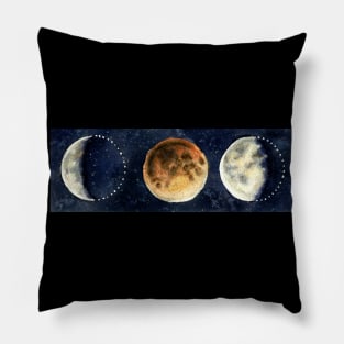 Moon phases red moon Pillow