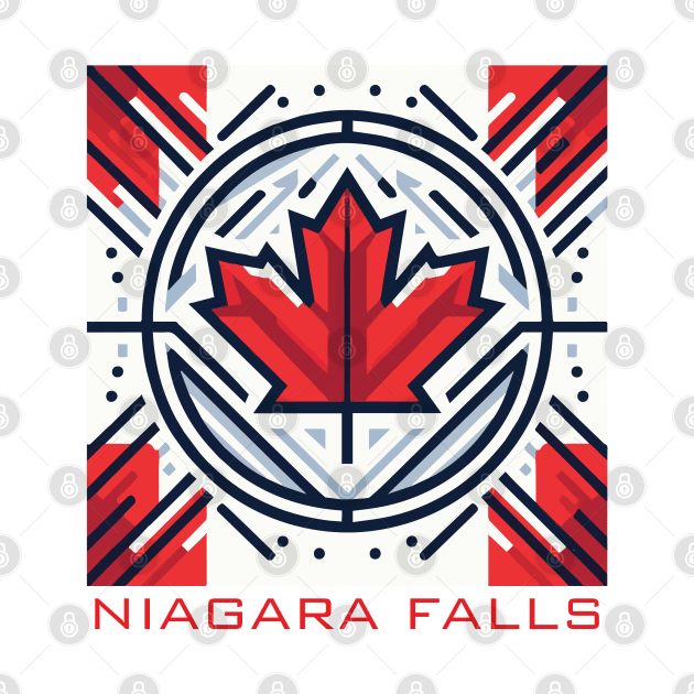 Niagara Falls Canada Flag by Heartsake