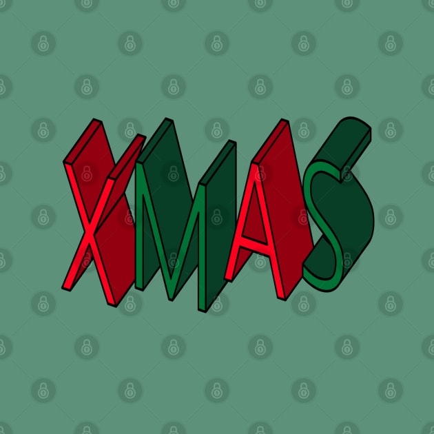 Xmas, Red and Green Word Art by OneThreeSix