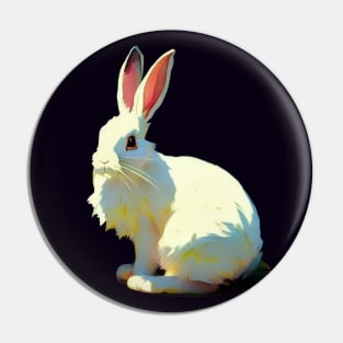 Cute white rabbit Pin